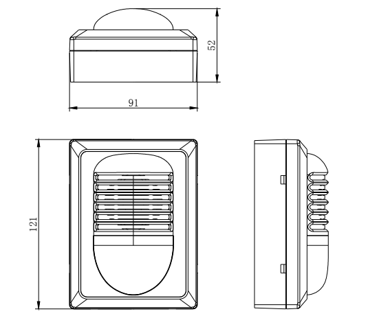 海灣GST-HX-320B火災(zāi)聲光警報器外形示意圖